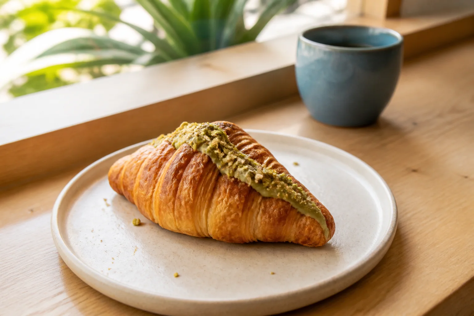 Pistachio cream croissant